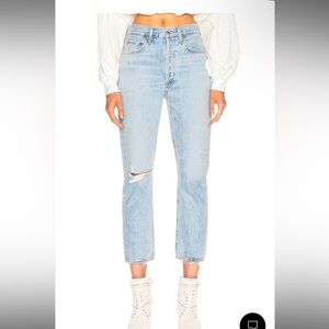 AGOLDE Riley High Rise Straight Crop in Shatter - sz22